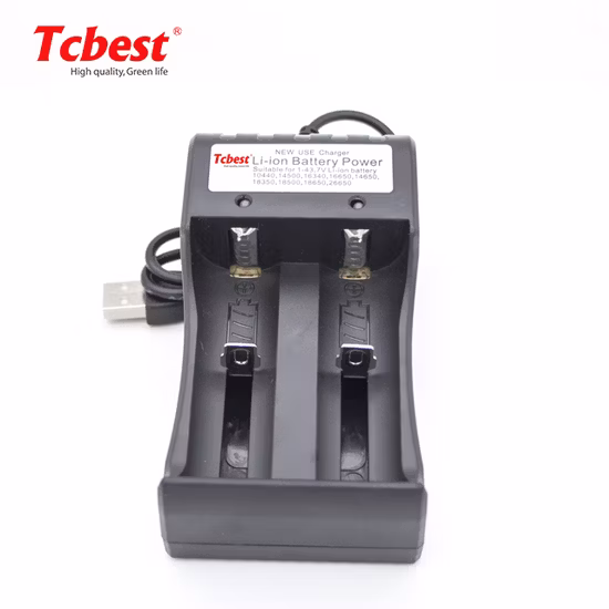 New USB Charger Li-ion Battery Power Suitable for 1-43.7V CE/RoHS Us Au EU Portable Slots for 26650/18650/10440/14500/18350/18500