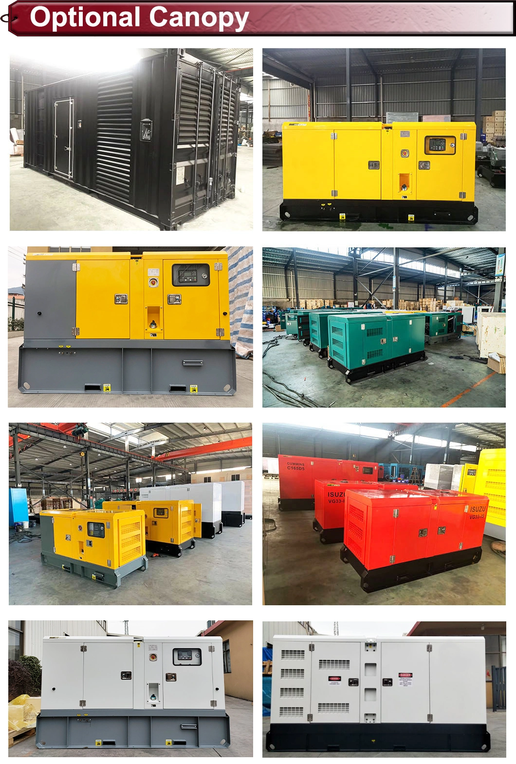 100kVA80kw Diesel Engine Power Cumming/Kubota/Daewoo/Weichai/Denyo Used kVA for Electric Set Genset Canopy /Enlcosure/Container Silent Portable Genearator Price